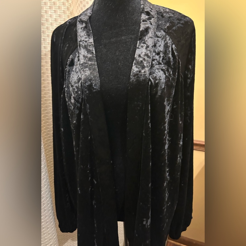 ODDY Anthropologie Black Velvet Garment - Picture 2 of 10